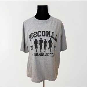 Made In Los Angeles USA DISCONT’D Raglan Tee Shirt Running Club Gray M Womens